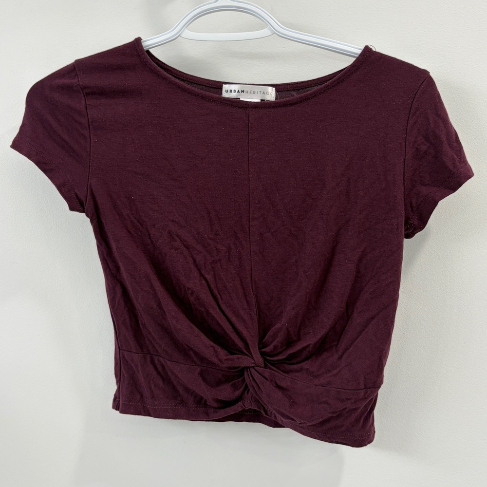 Maroon Tie Crop Top - Small
